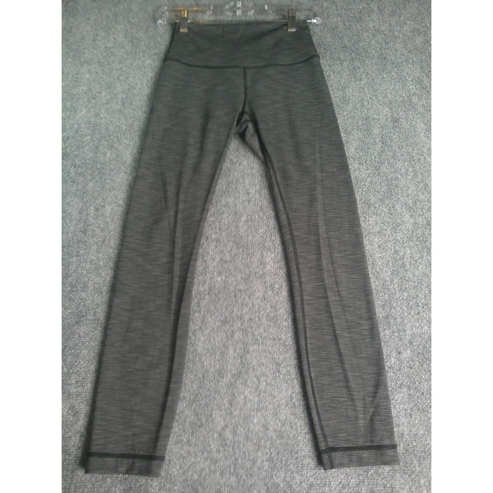 Lululemon High Times Gray Space Dye Heathered Yoga Leggings Size 4 Performance